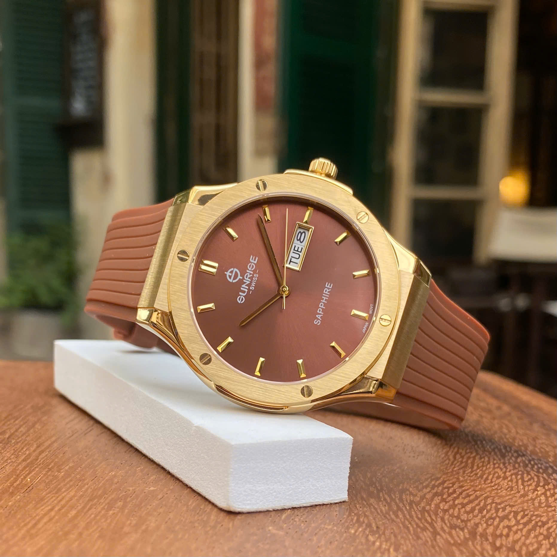 Đồng Hồ Nam Sunrise 1310JA - Tiểu Hublot Cá Tính