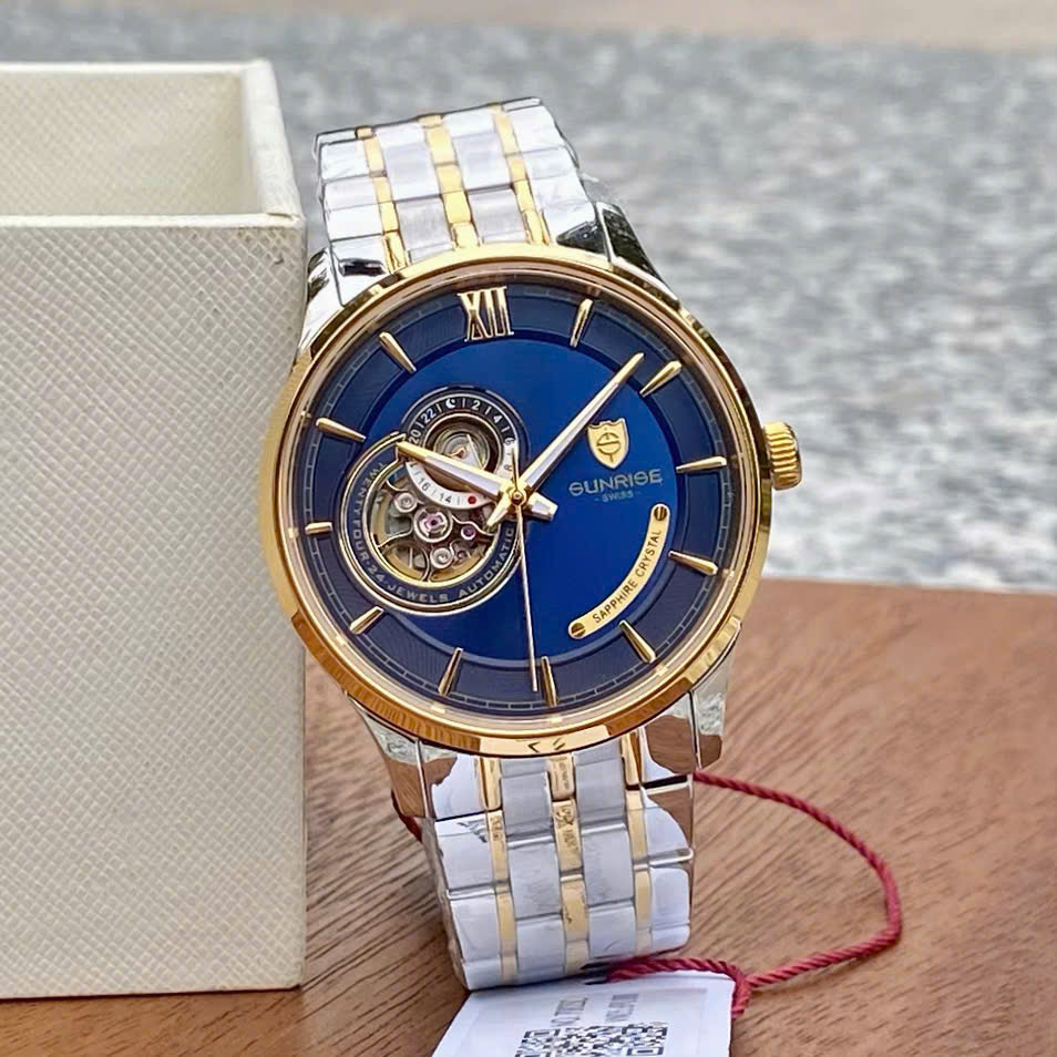 Đồng Hồ Nam Sunrise 7002SC: Đẳng Cấp Open Heart, Bộ Máy Seiko Bền Bỉ