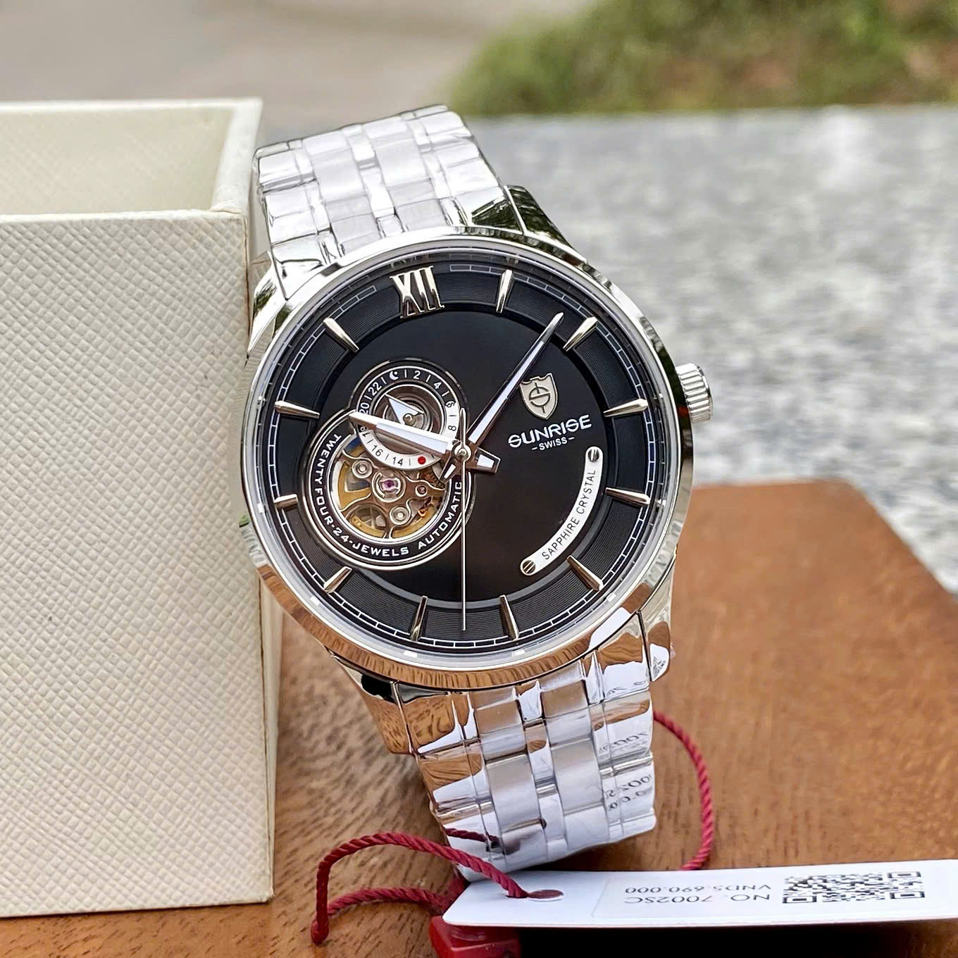 Đồng Hồ Nam Sunrise 7002SC: Đẳng Cấp Open Heart, Bộ Máy Seiko Bền Bỉ