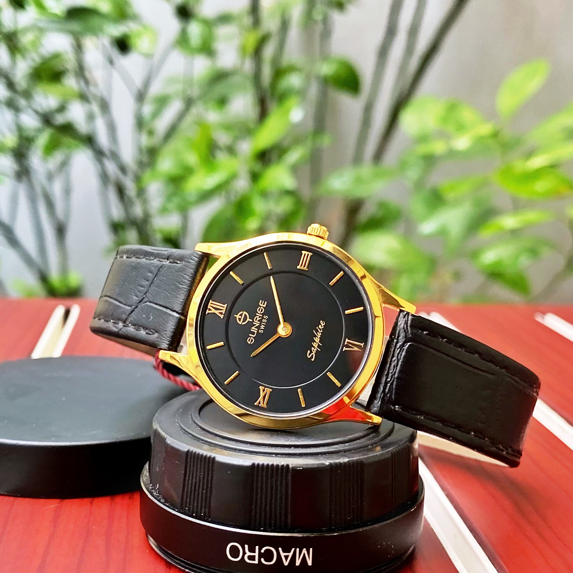 Đồng Hồ Sunrise nữ dây da dm736Pwa