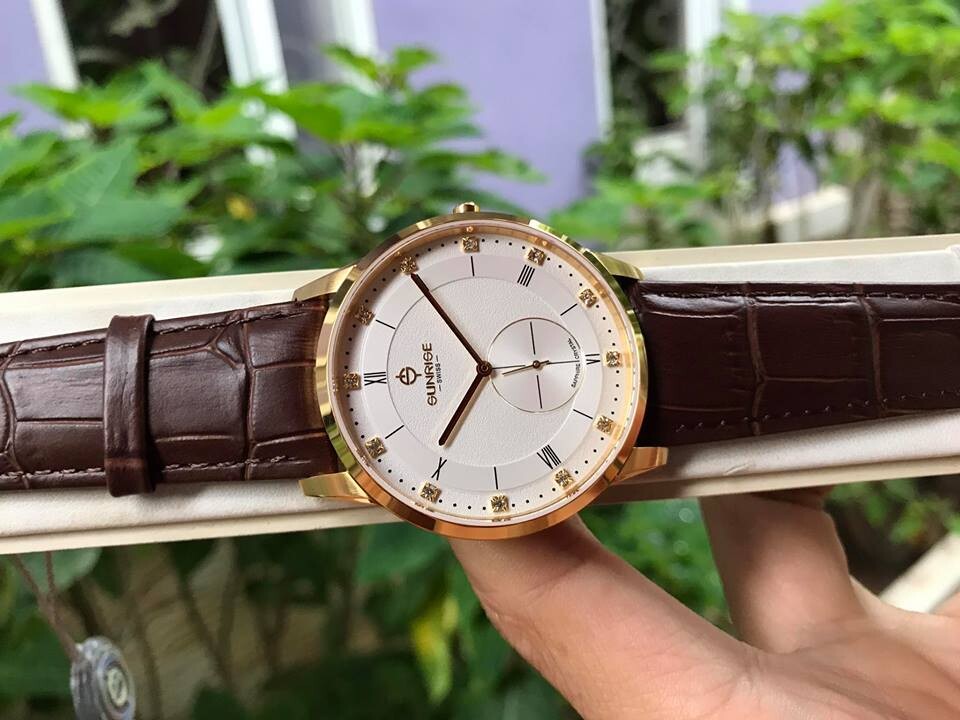 ĐỒNG HỒ NAM DÂY DA SUNRISE 1114PA