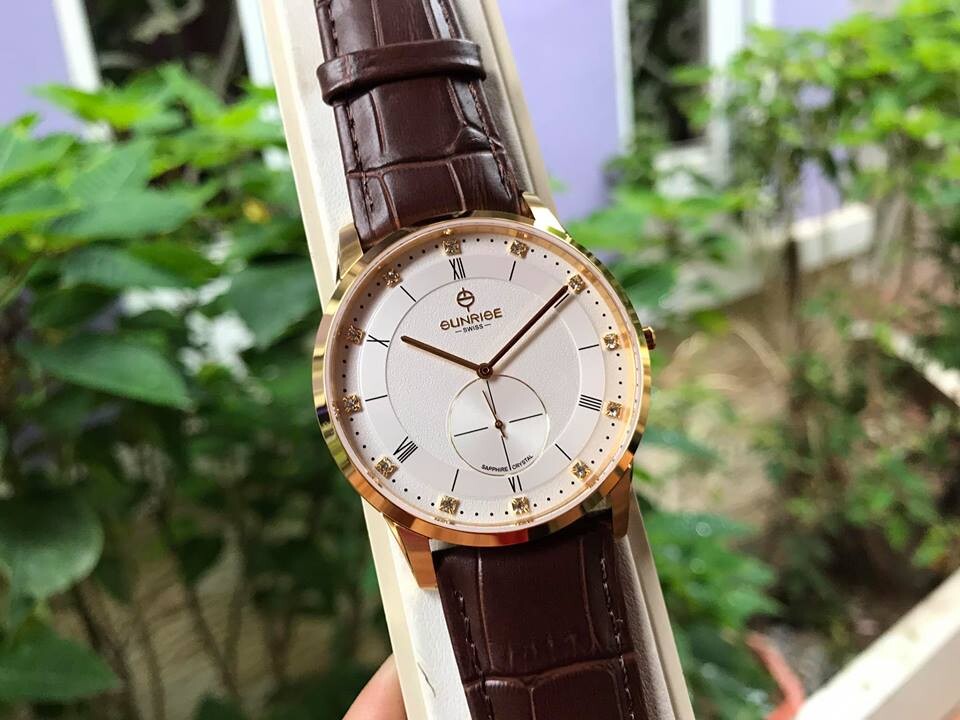 ĐỒNG HỒ NAM DÂY DA SUNRISE 1114PA