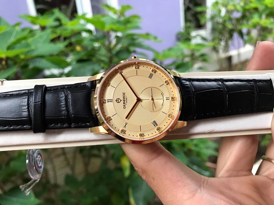 ĐỒNG HỒ NAM DÂY DA SUNRISE 1114PA