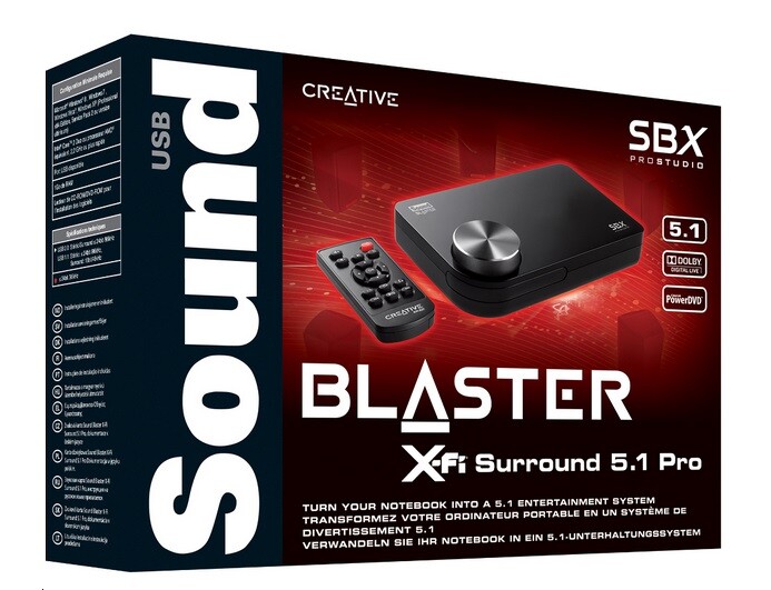 Creative Soundblaster X-Fi Surround 5.1 Pro USB Audio System with remote