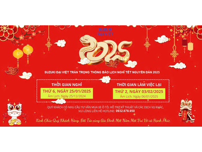 SUZUKI ĐẠI VIỆT THÔNG BÁO NGHĨ TẾT NGUYÊN ĐÁN 2025