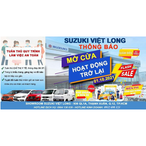 Suzuki Việt Long sẽ hoạt động trở lại vào ngày 01/10/2021 sau thời gian dài nghỉ phòng chống dịch Covid-19