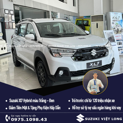 Suzuki XL7 Hybrid Màu Trắng - Đen | Giá Lăn Bánh & Khuyến Mãi