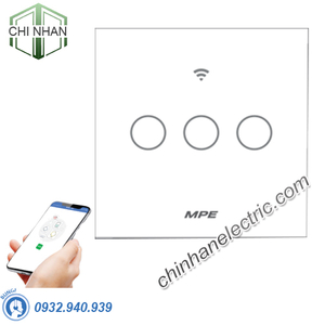Công Tắc 3 Cảm Ứng / WIFI (Mặt Vuông) - SWV3/SC - MPE