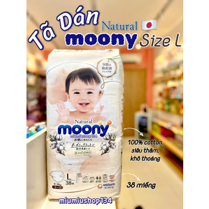 Tã dán Moony Natural Size L - 38 miếng 🇯🇵 HÀNG NỘI ĐỊA NHẬT