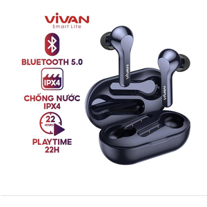 Tai Nghe Bluetooth TWS VIVAN Liberty T200 Cảm Ứng Playtime Đến 22H Chống Nước IPX4