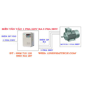 BIẾN TẦN VÀO 1PHA 220V RA 3 PHA 380V, BIẾN TẦN 1 PHA 220V RA 3 PHA 380V