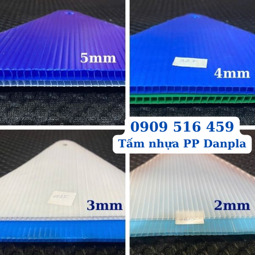 Độ dày tấm nhựa PP Danpla đa dạng
