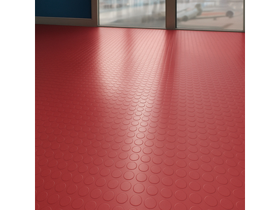 Thảm nhựa trải sàn nút tròn trải nền nhà xưởng 2mx25m SM003 DNG