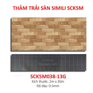 Tấm nhựa trải sàn simili SCK dày 0.5mm bề mặt nhám