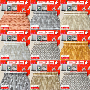 Tấm nhựa trải sàn simili xốp 1.6 mm- HÀNG NHÁM