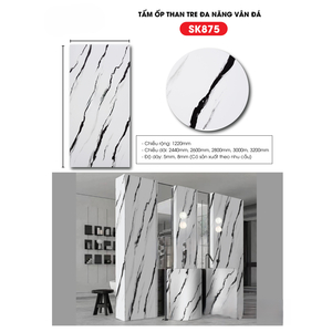 Tấm ốp sợi than tre SK VÂN ĐÁ ĐẶC BIỆT 5mm- 8mm TẠI HCM