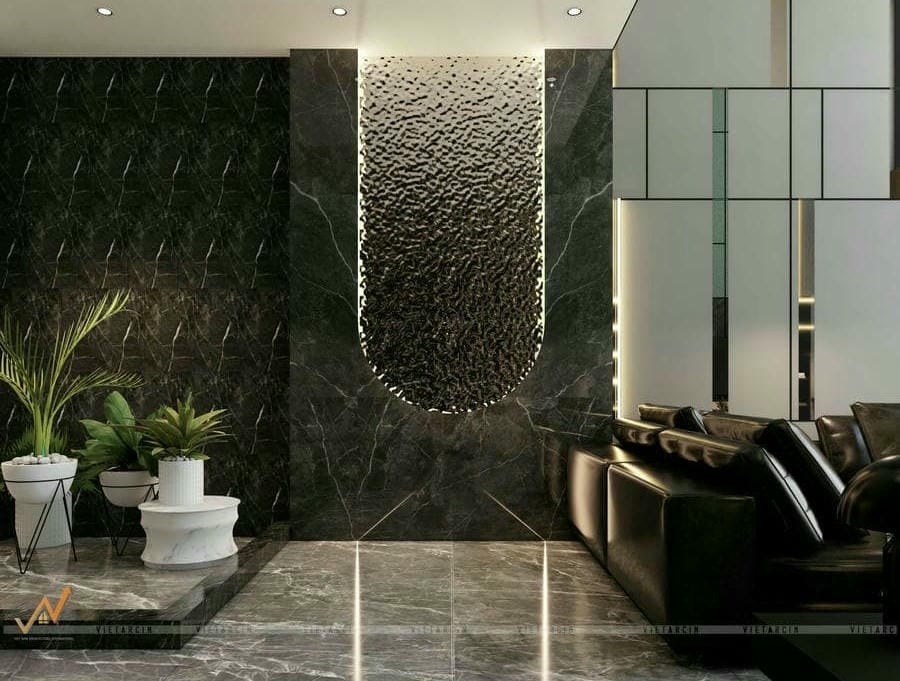 Tấm ốp sợi than tre sóng nước inox PET 8mm