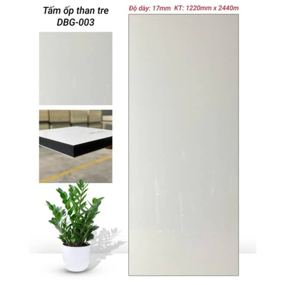 TẤM ỐP THAN TRE PHỦ PET 17MM- TRẮNG XÁM HV-DBG-003.HN TẠI HÀ NỘI