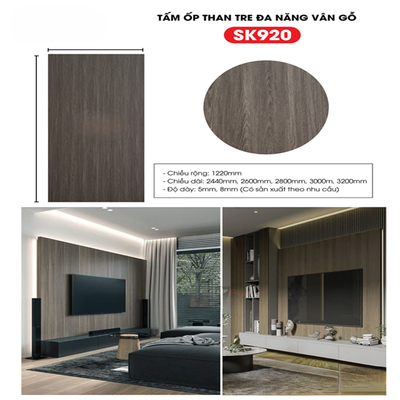 TẤM ỐP THAN TRE SỢI SK VÂN GỖ 5mm- 8mm TẠI TP- HCM