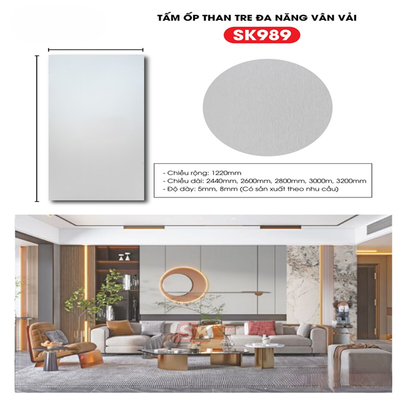 TẤM ỐP THAN TRE SỢI SK VÂN VẢI 5mm- 8mm TẠI HCM