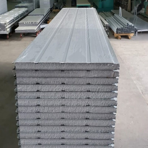 Tấm panel kim loại ốp tường cách nhiệt 2 mặt bao che khổ rộng 1m PU EPS 01