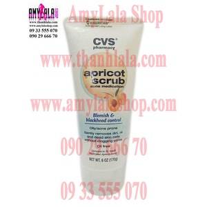 Tắm rửa mặt 2in1 trắng da trị mụn CVS Apricot Scrub Blemish & Blackhead Control - 0933555070 -