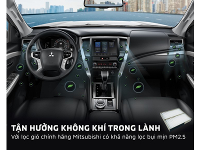 TẬN HƯỞNG KHÔNG KHÍ TRONG LÀNH VỚI LỌC GIÓ ĐIỀU HÒA CHÍNH HÃNG MITSUBISHI CÓ KHẢ NĂNG LỌC BỤI MỊN PM 2.5