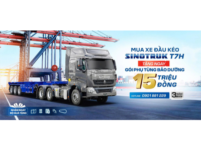 TẶNG GÓI PHỤ TÙNG BẢO DƯỠNG CHÍNH HÃNG TRỊ GIÁ LÊN ĐẾN 15 TRIỆU ĐỒNG KHI MUA XE ĐẦU KÉO SINOTRUK T7H