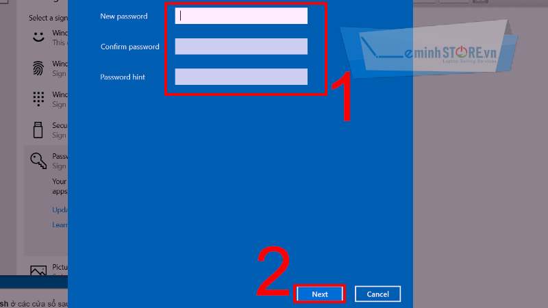 Nhập mật khẩu mới Nhập mật khẩu mới