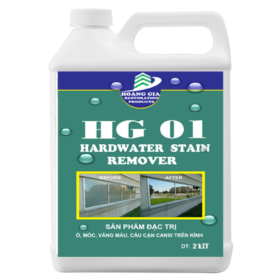Tẩy cáu cặn canxi, nước cứng, loang trắng, bảy màu trên kính HG-01 HARDWATER STAIN REMOVE 2000ML