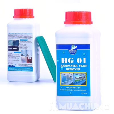 Tẩy cáu cặn canxi, nước cứng, loang trắng, bảy màu trên kính HG-01 HARDWATER STAIN REMOVE 500ML