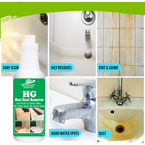Dung dịch tẩy rỉ sét ơ vàng trên sàn đá, gạch, bê tông HG Best Rust Remover 1L