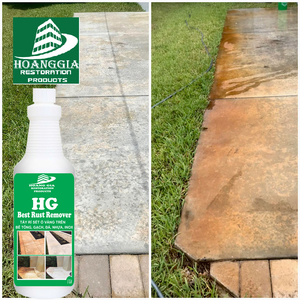 Dung dịch tẩy rỉ sét ơ vàng trên sàn đá, gạch, bê tông HG Best Rust Remover 1L