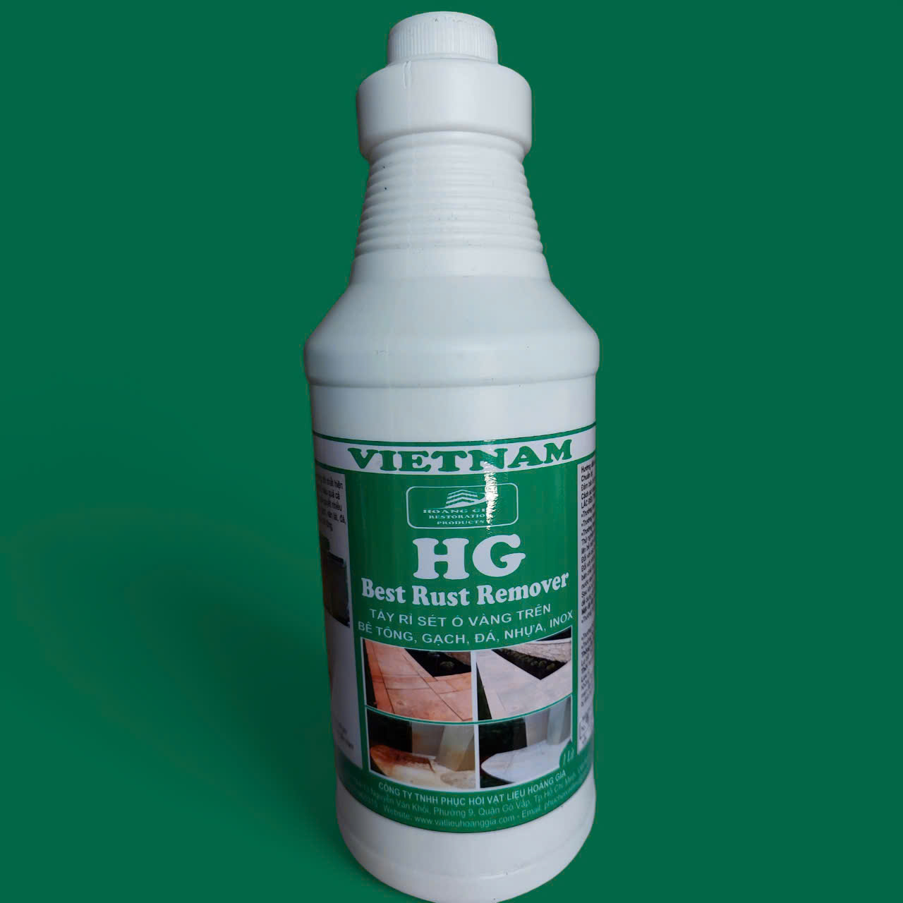 Tẩy rỉ sét ố vàng sàn bê tông, nền gach tường. HG F1 best concrete rust remover 1 lít