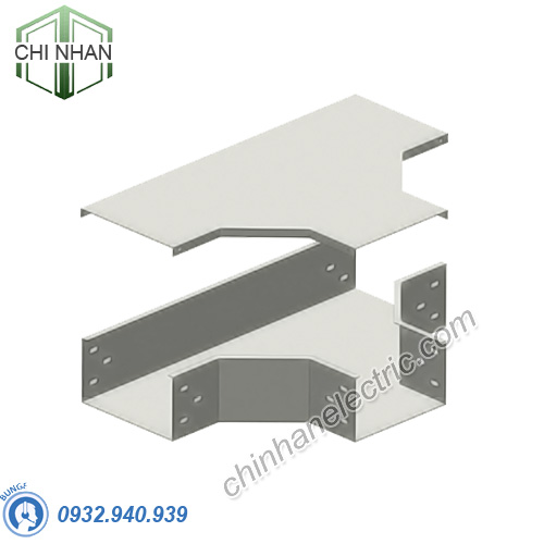 Tê ngang máng cáp 100x100, Dày 1.2mm, Sơn tĩnh điện (Có nắp, Có nối)
