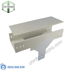 Tê thẳng đứng máng cáp 300x75 (Tê xuống bụng), Dày 1.0mm, Sơn tĩnh điện (Có nắp, Có nối)
