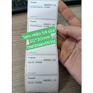 Máy in tem trà sữa kết nối điện thoại app Sapo Xprinter XP 350BM