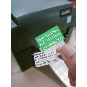 Máy in tem vàng bạc trang sức Godex G500 in khổ 25*15mm