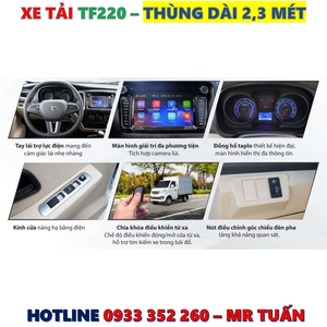 GIÁ XE TẢI TF220 THÙNG LỬNG TẢI 990KG MỚI NHẤT