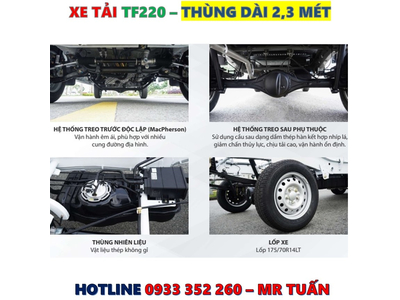 GIÁ XE TẢI TF220 THÙNG LỬNG TẢI 990KG MỚI NHẤT