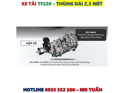 GIÁ XE TẢI TF220 THÙNG LỬNG TẢI 990KG MỚI NHẤT