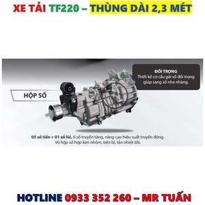 GIÁ XE TẢI TF220 THÙNG LỬNG TẢI 990KG MỚI NHẤT