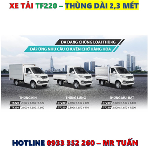 GIÁ XE TẢI TF220 THÙNG LỬNG TẢI 990KG MỚI NHẤT