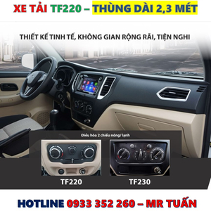 GIÁ XE TẢI TF220 THÙNG LỬNG TẢI 990KG MỚI NHẤT