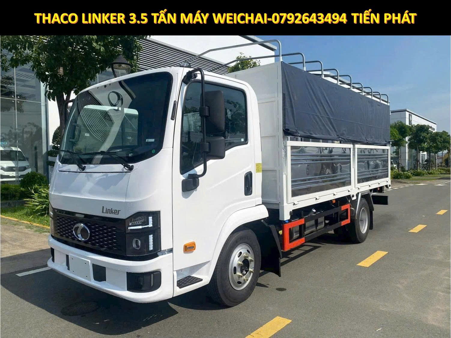 Thaco Linker thùng mui bạt 4m5 Tải Trọng 3.5 Tấn động cơ Weichai.