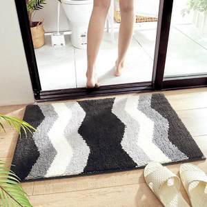 Thảm chùi chân sợi len siêu mềm thấm hút tốt ROOMRUSH- zichzac