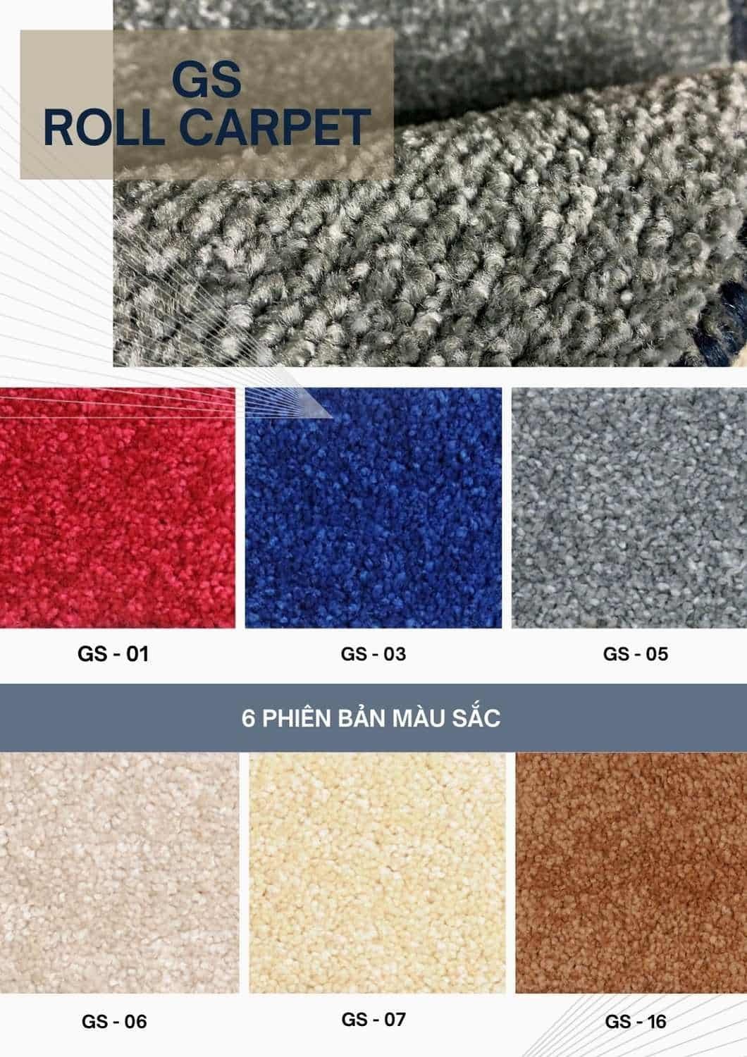 Thảm cuộn trơn lông xù DK-GS7- INDONESIA