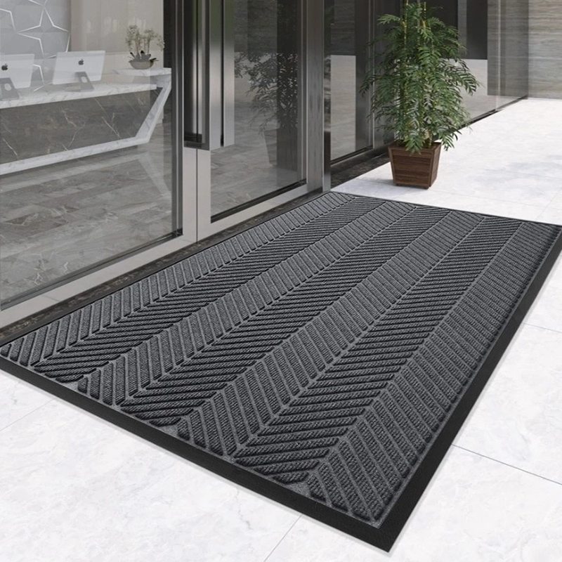 Tấm thảm dậm chân nỉ đế cao su 3M dòng UNILINE kiểu xương cá siêu sạch cao cấp bo viền cao su LV-3MUNILINE HNO