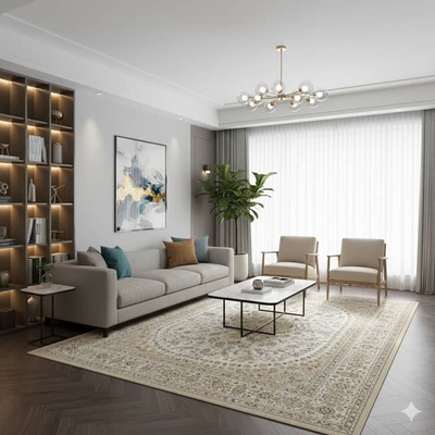 THẢM DỆT PHÒNG KHÁCH CỔ ĐIỂN GM-MOUSSE.E-2203.HN