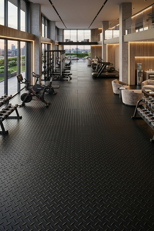 Thảm cao su phòng Gym đúc nguyên chất 100% KT 50cmx50cm WE-W715 BD